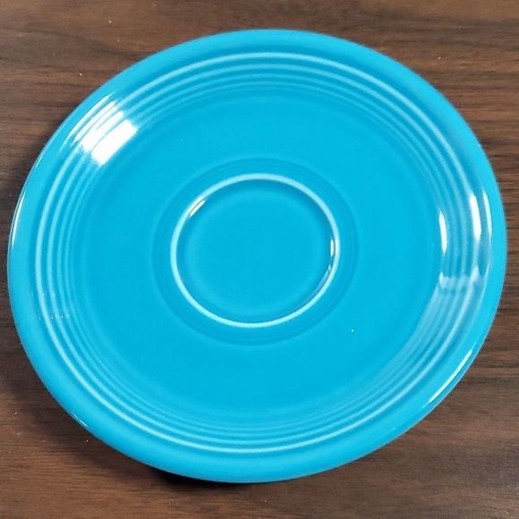 Homer Laughlin China‎ Co. Fiesta 4 Peacock Blue Saucers - Picture 5 of 11